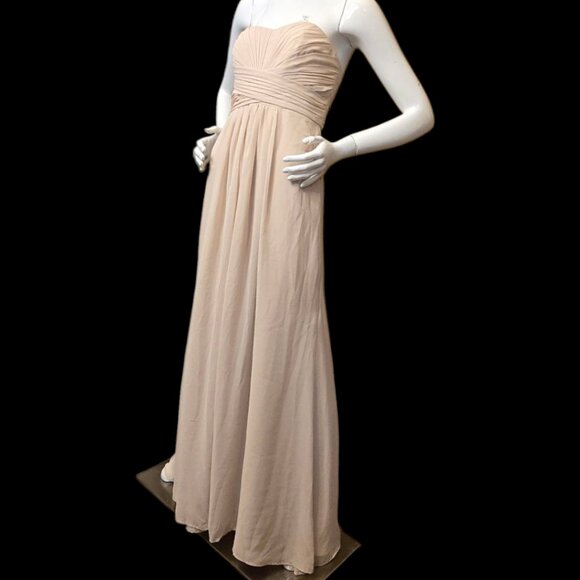 Strapless Chiffon Bridesmaid Maid of Honor Formal sz 2 - Picture 3 of 5